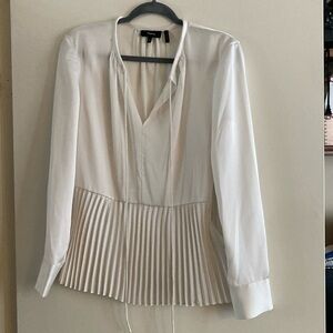 Theory satin finish pleated blouse